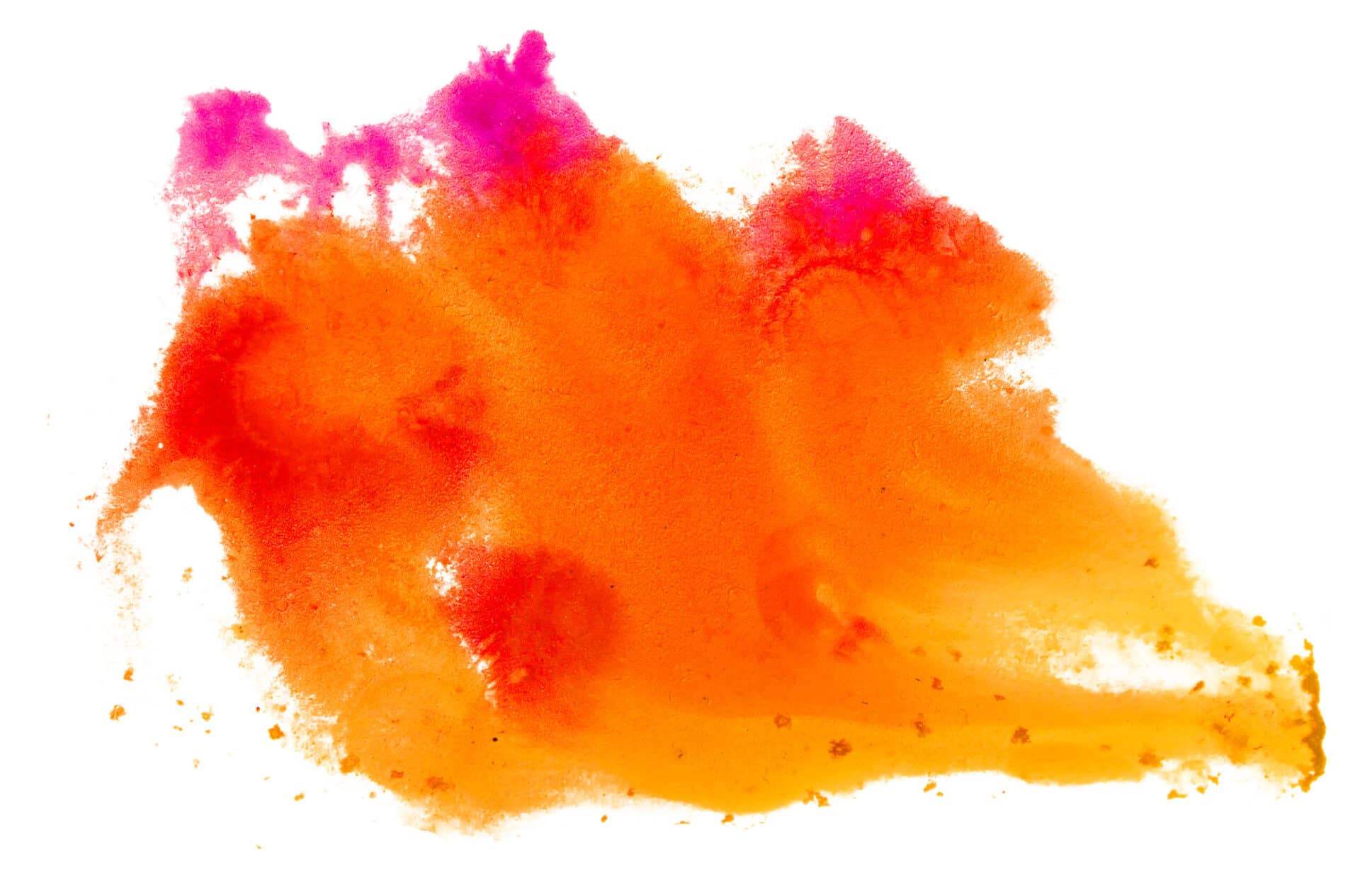 A vibrant paint splatter on a white background for website design.
